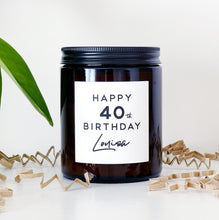 Load image into Gallery viewer, Personalised 40th Birthday Candle Gift - Soy Wax - Choice Of Fragrance