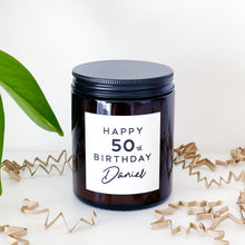 Load image into Gallery viewer, Personalised 50th Birthday Candle Gift - Soy Wax - Choice Of Fragrance