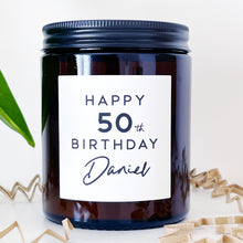 Load image into Gallery viewer, Personalised 50th Birthday Candle Gift - Soy Wax - Choice Of Fragrance