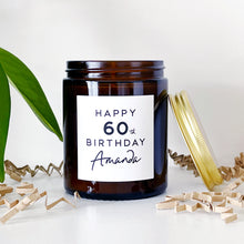 Load image into Gallery viewer, Personalised 60th Birthday Candle Gift - Soy Wax - Choice Of Fragrance