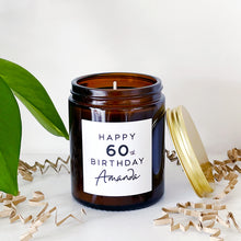 Load image into Gallery viewer, Personalised 60th Birthday Candle Gift - Soy Wax - Choice Of Fragrance