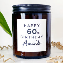 Load image into Gallery viewer, Personalised 60th Birthday Candle Gift - Soy Wax - Choice Of Fragrance