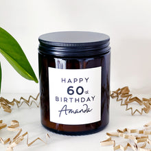Load image into Gallery viewer, Personalised 60th Birthday Candle Gift - Soy Wax - Choice Of Fragrance