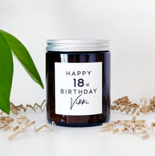 Load image into Gallery viewer, Personalised 18th Birthday Candle Gift - Soy Wax - Choice Of Fragrance