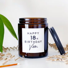 Load image into Gallery viewer, Personalised 18th Birthday Candle Gift - Soy Wax - Choice Of Fragrance