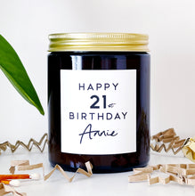 Load image into Gallery viewer, Personalised 21st Birthday Candle Gift - Soy Wax - Choice Of Fragrance