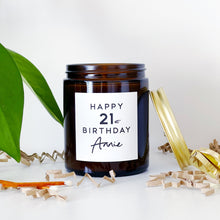 Load image into Gallery viewer, Personalised 21st Birthday Candle Gift - Soy Wax - Choice Of Fragrance