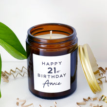 Load image into Gallery viewer, Personalised 21st Birthday Candle Gift - Soy Wax - Choice Of Fragrance