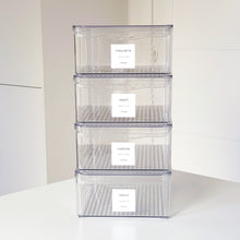 Load image into Gallery viewer, Fridge Storage Container With Lid & White Personalised Waterproof Label