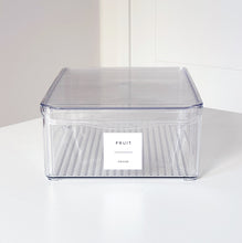 Load image into Gallery viewer, Fridge Storage Container With Lid & White Personalised Waterproof Label