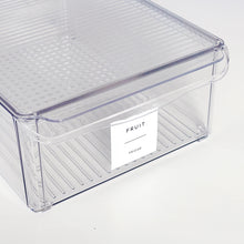 Load image into Gallery viewer, Fridge Storage Container With Lid & White Personalised Waterproof Label