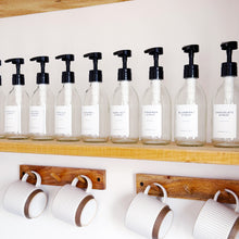Load image into Gallery viewer, Clear Glass Syrup Dispenser Bottle With White Personalised Label And Plastic Pump