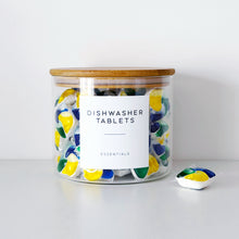 Load image into Gallery viewer, Glass Dishwasher Tablet Storage Jar – Bamboo Airtight Lid