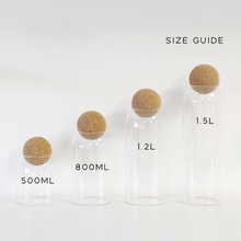 Load image into Gallery viewer, Cork Ball Glass Jar With Waterproof Personalised Label
