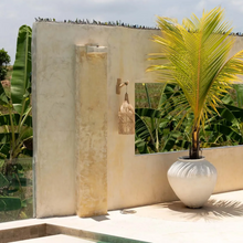 Load image into Gallery viewer, The garaffa pendant light shade hanging outside in a mediterranean garden