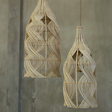 Load image into Gallery viewer, A pair of Garaffa rattan pendant light shades