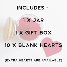 Load image into Gallery viewer, Reasons Why I Love You Jar, Gift Box & Hearts