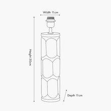 Load image into Gallery viewer, Aurelia natural mango wood table lamp base measurements.