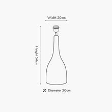 Load image into Gallery viewer, Corella tall black mango wood table lamp measurements.