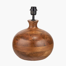 Load image into Gallery viewer, Kiah round dark mango wood table lamp base.