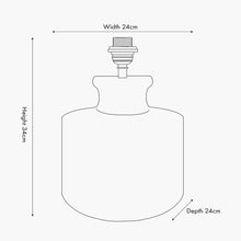 Load image into Gallery viewer, Kingsbury large natural mango wood table lamp measurements diagram.