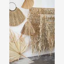 Load image into Gallery viewer, Large Woven Palm Leaf Wall Hanging with Pole