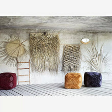 Load image into Gallery viewer, Large Woven Palm Leaf Wall Hanging with Pole