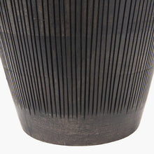 Load image into Gallery viewer, Black wooden textured lamp base ribbed detail.