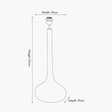 Load image into Gallery viewer, Toma oiled dark wood table lamp base measurements.