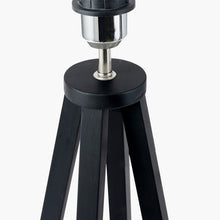 Load image into Gallery viewer, Whitby matt black tapered leg table lamp detail.