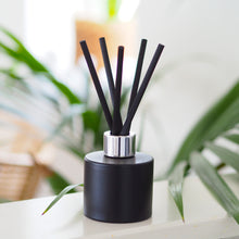 Load image into Gallery viewer, Matt Black Glass Diffuser Bottle And Reeds