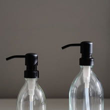 Load image into Gallery viewer, Clear Dispenser Bottle With Stamped Personalised Label & Metal Pump