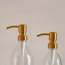 Load image into Gallery viewer, Clear Dispenser Bottle With Stamped Personalised Label & Metal Pump