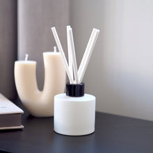 Load image into Gallery viewer, Matt White Glass Diffuser Bottle And Reeds