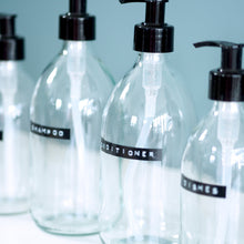 Load image into Gallery viewer, Clear Dispenser Bottle With Stamped Personalised Label And Plastic Pump