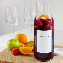 Load image into Gallery viewer, Glass Carafe With White Personalised Waterproof Label