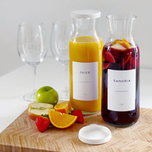 Load image into Gallery viewer, Glass Carafe With White Personalised Waterproof Label