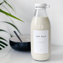 Load image into Gallery viewer, Glass Milk Bottle With White Personalised Label