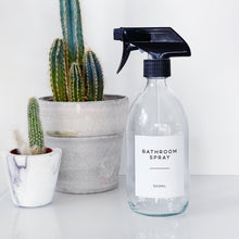 Load image into Gallery viewer, Clear Glass Trigger Spray Bottle With White Personalised Label