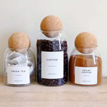 Load image into Gallery viewer, Cork Ball Glass Jar With Waterproof Personalised Label