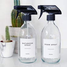 Load image into Gallery viewer, Clear Glass Trigger Spray Bottle With White Personalised Label