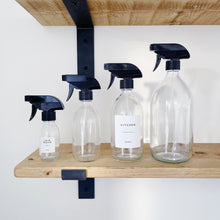 Load image into Gallery viewer, Clear Glass Trigger Spray Bottle With White Personalised Label