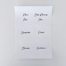 Load image into Gallery viewer, 8cm x 8cm Square White Script Font Waterproof Custom Labels