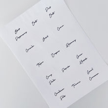 Load image into Gallery viewer, 5cm x 5cm Square White Script Font Waterproof Custom Labels