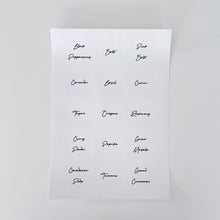 Load image into Gallery viewer, 5cm x 5cm Square White Script Font Waterproof Custom Labels