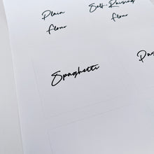 Load image into Gallery viewer, 8cm x 8cm Square White Script Font Waterproof Custom Labels