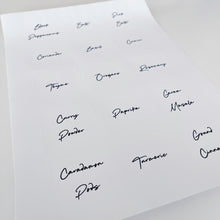 Load image into Gallery viewer, 5cm x 5cm Square White Script Font Waterproof Custom Labels