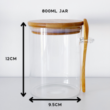 Load image into Gallery viewer, Glass Jar With Bamboo Lid &amp; Spoon
