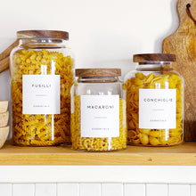 Load image into Gallery viewer, Large Kitchen Storage Jar With Airtight Acacia Wood Lid And Personalised Label

