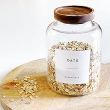 Load image into Gallery viewer, Large Kitchen Storage Jar With Airtight Acacia Wood Lid And Personalised Label
